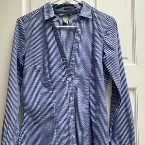 Blue and white stripped dress shirt